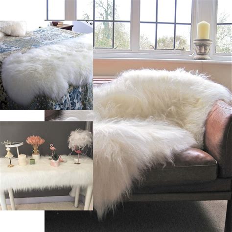 white faux fur table runner